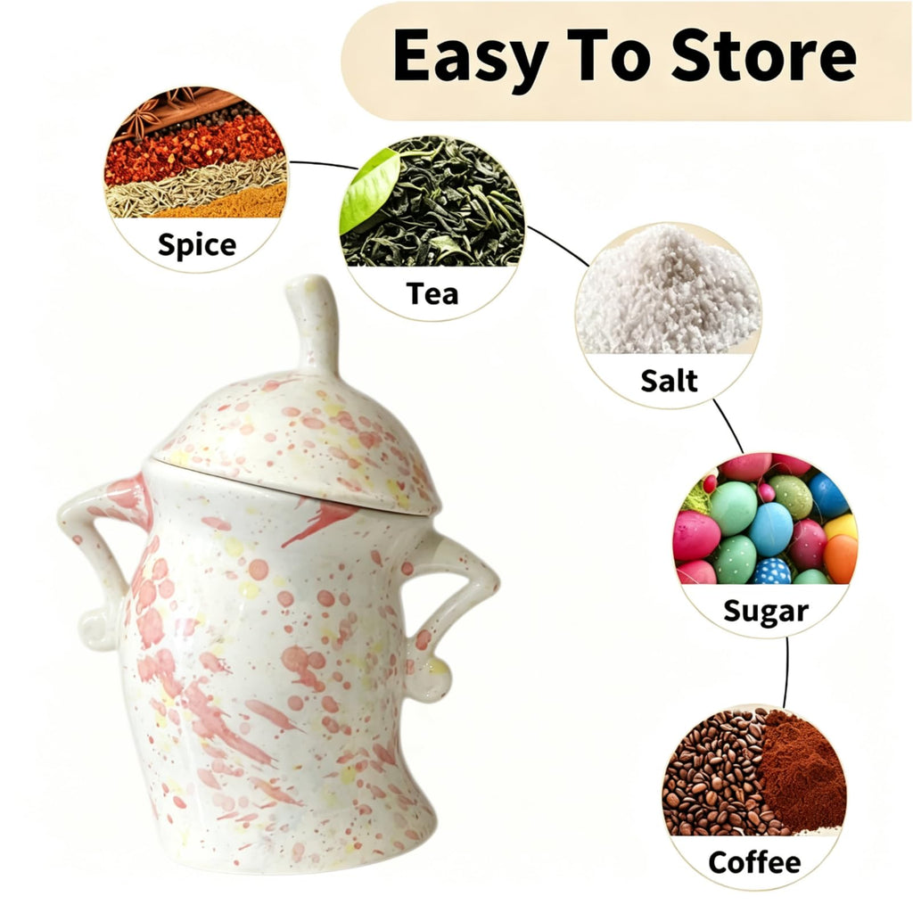 Ceramic Tea Canister with Attitude, Airtight Ceramic Coffee Jar, 800mL