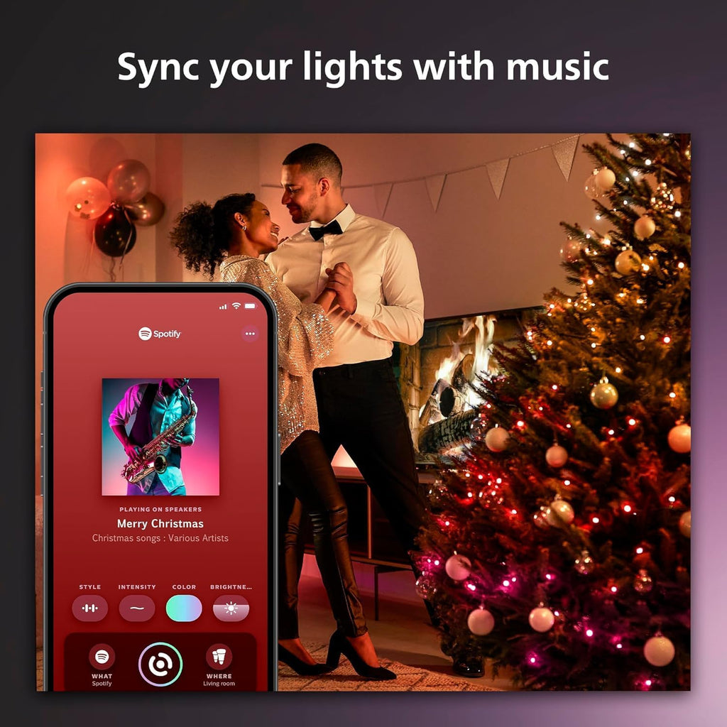 Indoor/Outdoor Holiday 130-Foot Festavia String Lights - 500 Mini Color Changing Smart LEDs - Weatherproof - Control