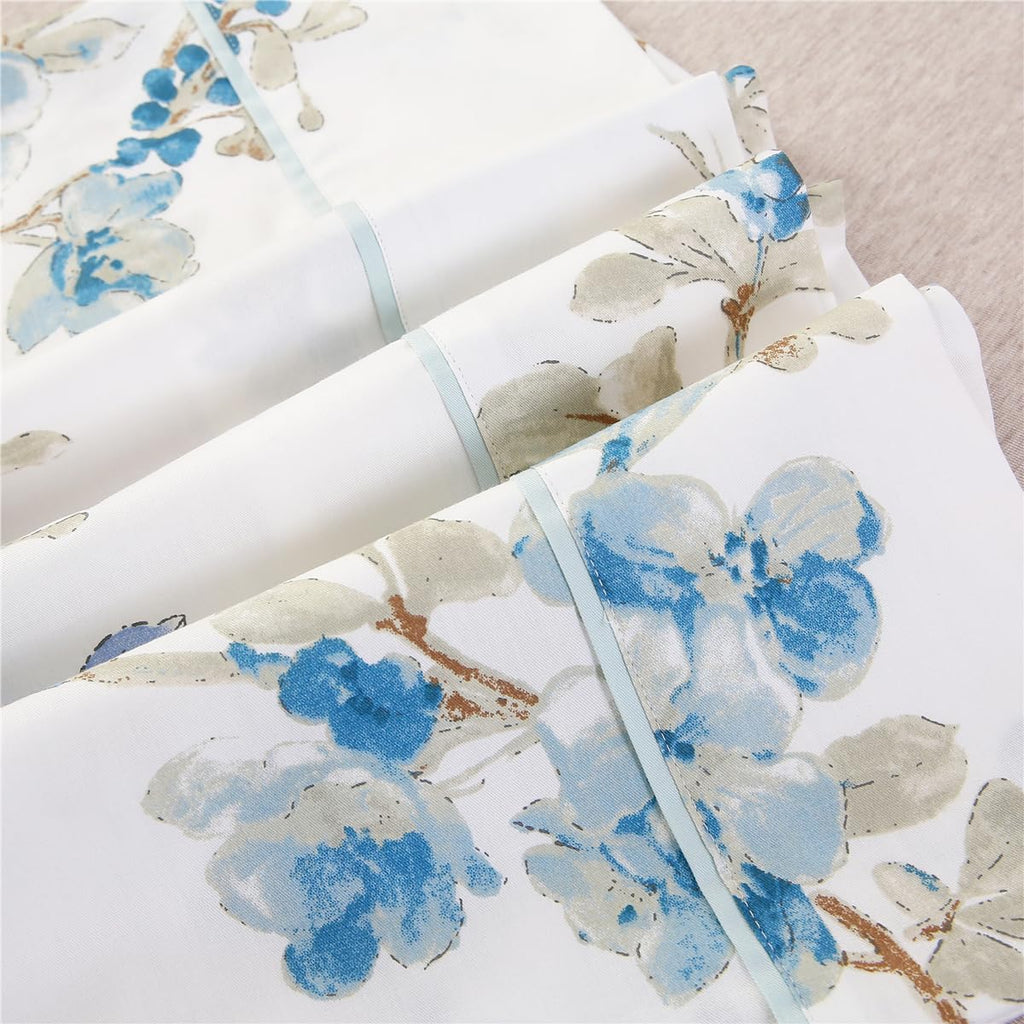 100% Cotton Pillowcases Set of 2 King Size Floral Printed Pillow Cases Soft Breathable Cooling Pillowcase Decorative