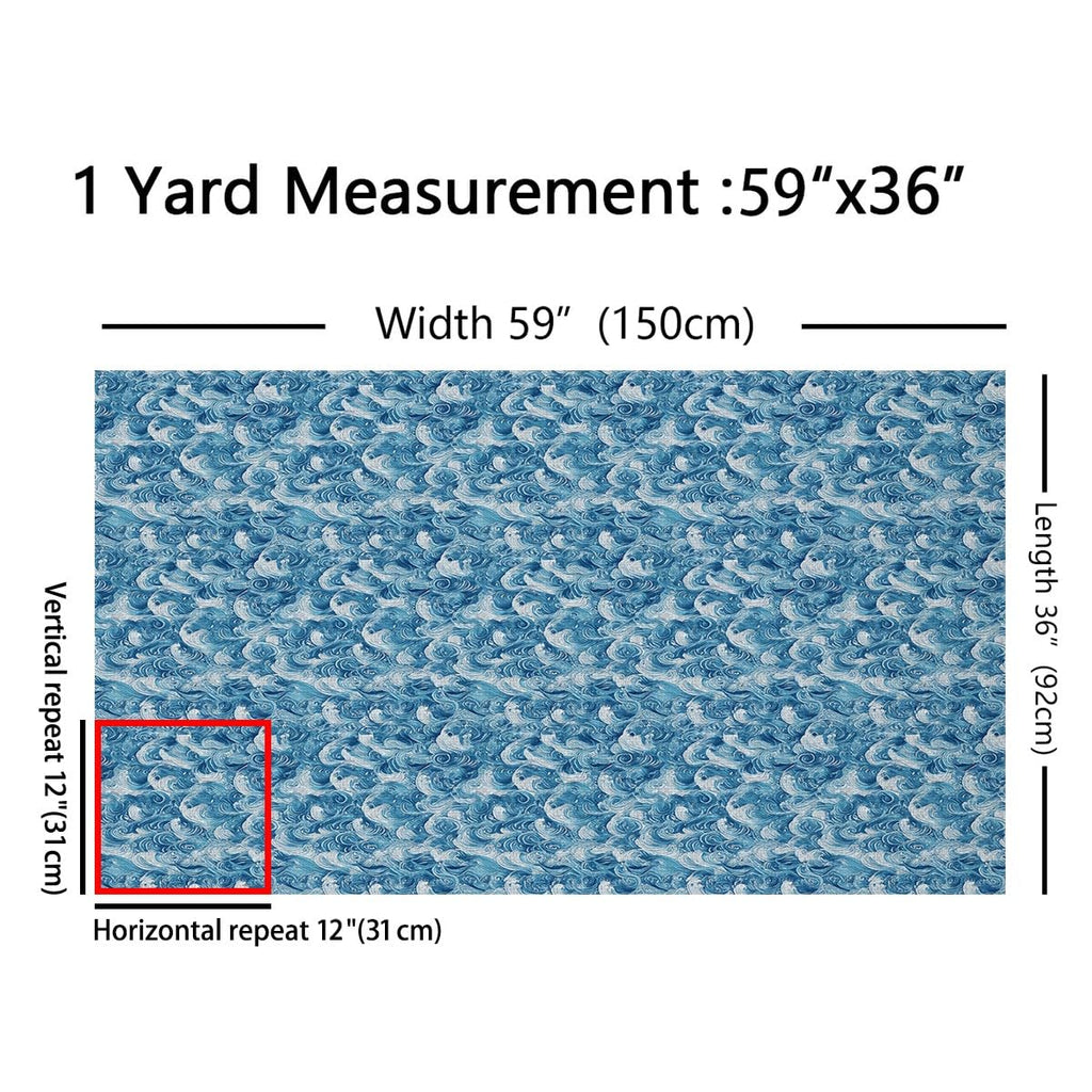 Ocean Wave Upholstery Fabric Soft 3 Yards