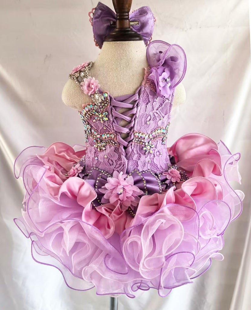 Baby Girl Pageant Dress Handmade Beaded Dresses Toddler Pageant Girl's Princess Dress