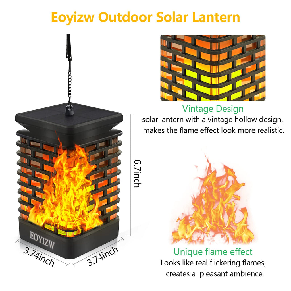 Solar Outdoor Lights 2 Pack Hanging Solar Lantern