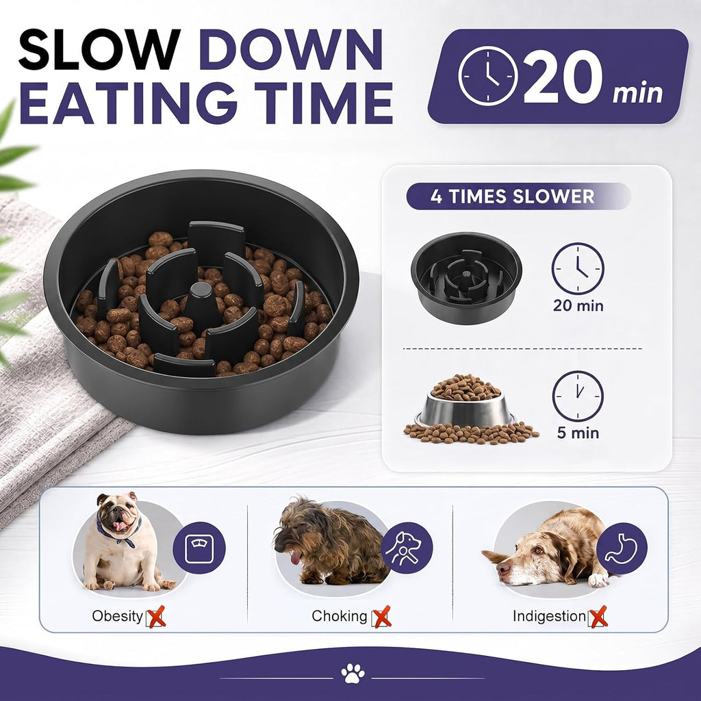 Elevated Dog Bowls Large Breed Raised Dogs Bowl Stand Large/Medium Sized Dog Slow Feeder Dogs Bowls Food Water Stands