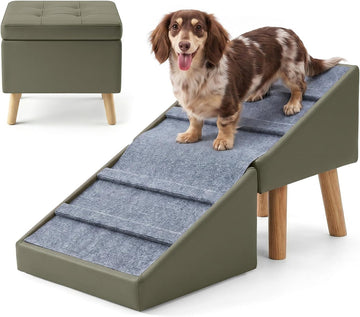15.7" H Dog Ramp for Couch, 18.5" Extra Wide Pet Steps & Ottoman