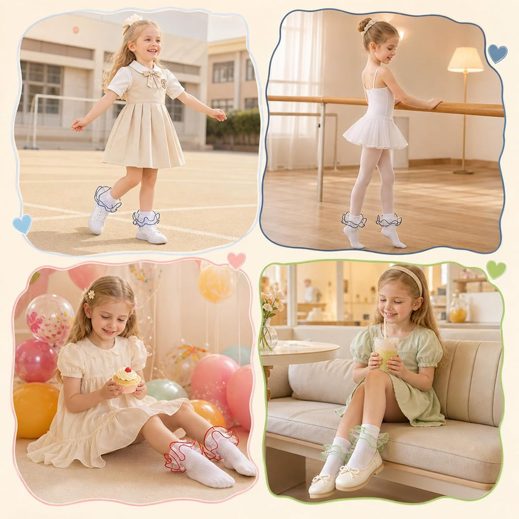 Toddler Double Lace Frilly Dress Cotton