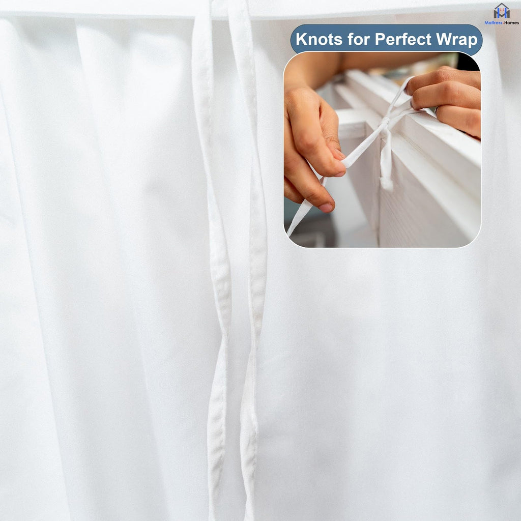 Ruffled Dorm Bed Skirt, Twin XL, 30-Inch Drop, Tailored with Split Corners, White Dust Ruffle for Lofted College