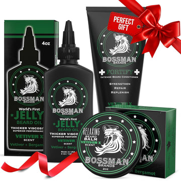 Essentials Beard Kit for Men, 3-Piece Gift Set - Vetiver X Scent