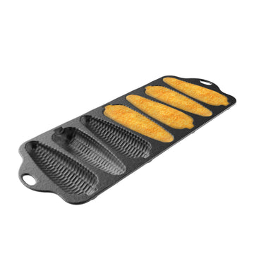 Cast Iron Cornbread Pan-Pre-Seasoned Bakeware with 7 Corncob Sticks-Compatible with Oven, Stovetop, Induction, Grill