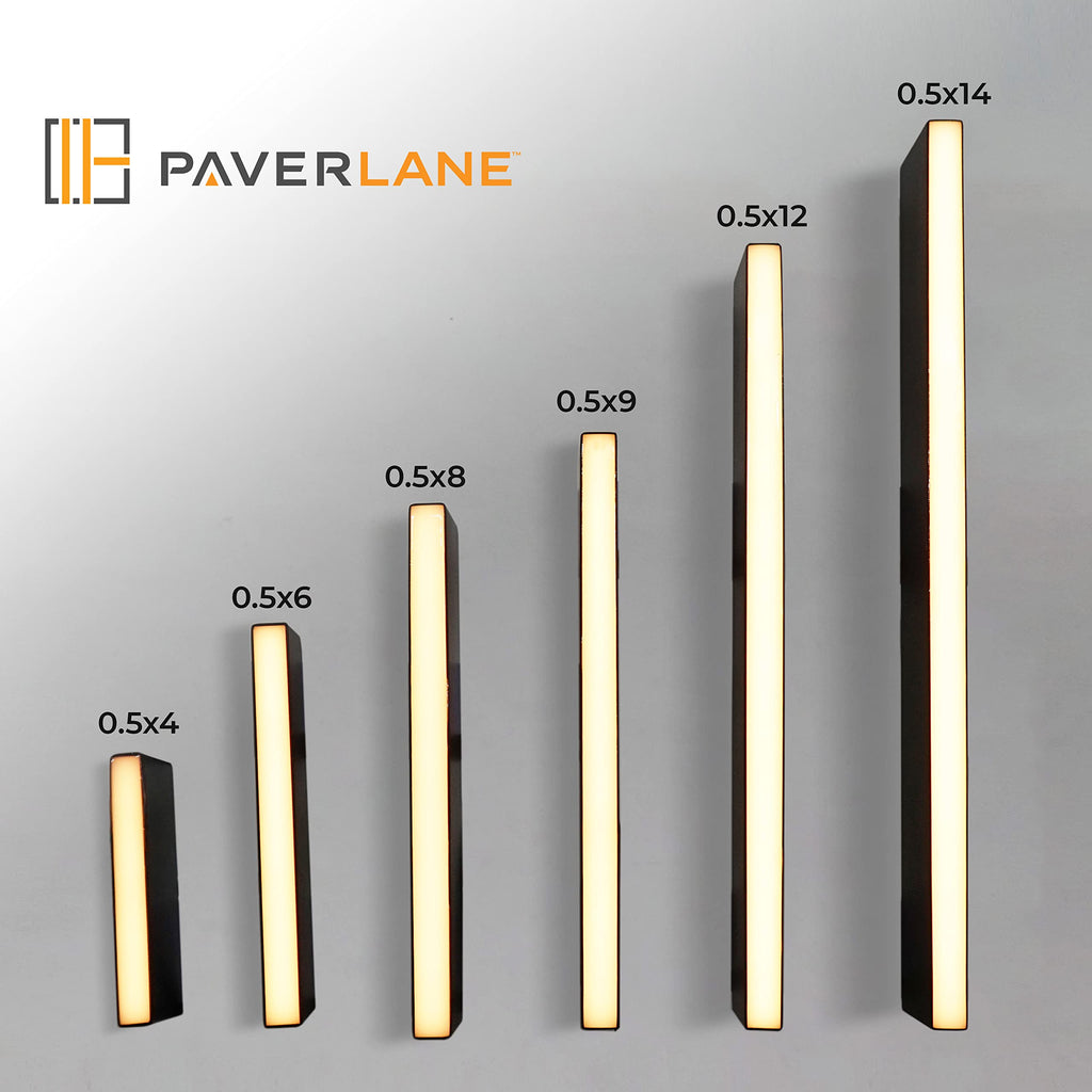 Paver Light Slim 0.5x8 Inch (0.55x7.87), 2700K Warm White, Glare-Free Linear Lighting for Driveways, Walkways