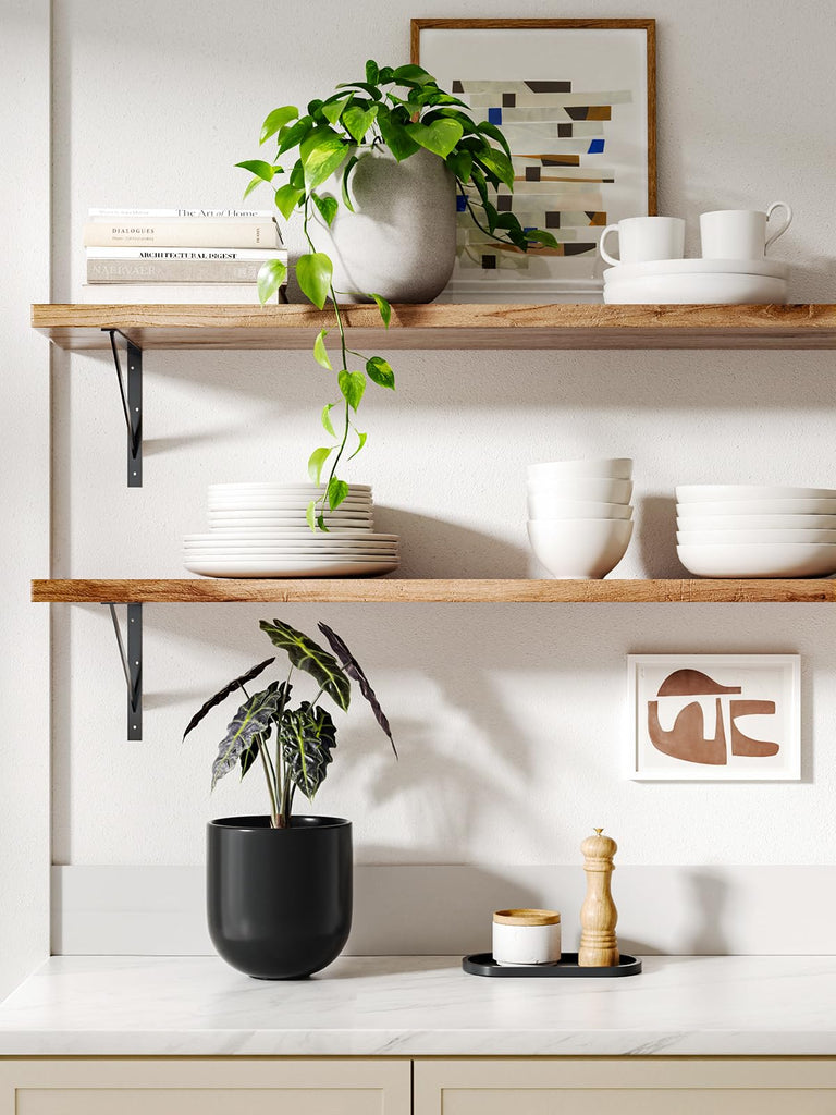6 Inch Ceramic Plant Pot, Small Indoor Planter, Black