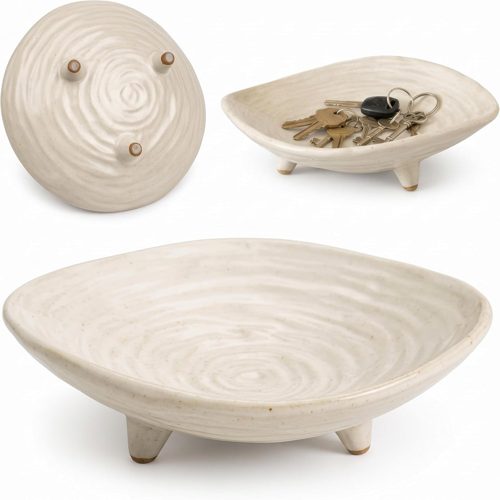 Small Decorative Bowl, 6" Ceramic Key Bowl Table, Multi-Purpose Decorative Bowls for Candy, Jewelry and Home