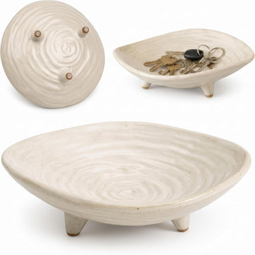 Small Decorative Bowl, 6" Ceramic Key Bowl for Entryway Table, Multi-Purpose Decorative Bowls for Candy, Jewelry