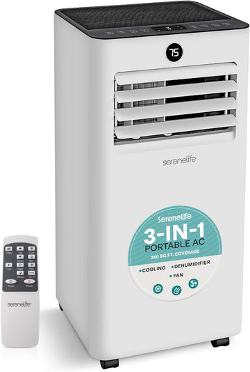 8000 BTU Portable Air Conditioner, Small AC Unit with Dehumidifier and Fan, Mini AC Unit with 350 Sq. Ft. Coverage