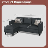 Sectional Sofa Couch Convertible L Shaped Sofas with Ottoman Small Sectional Couches for Living Room