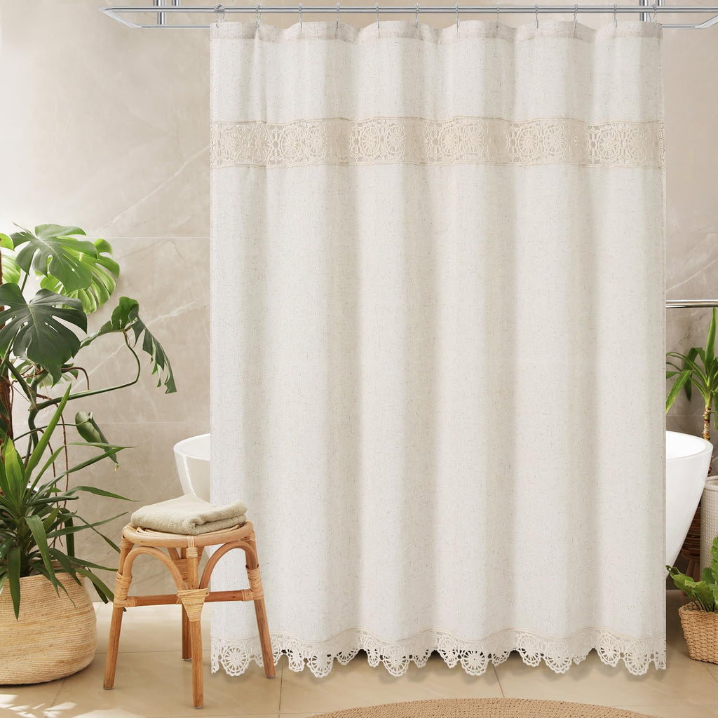 Small Stall Linen Lace Liner Set 36x72