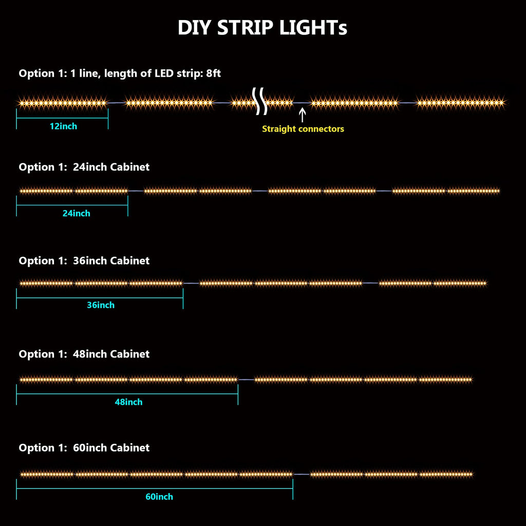 Under Cabinet Lighting Kit,8PCS 12 inch Led Light Bars,WarmWhite