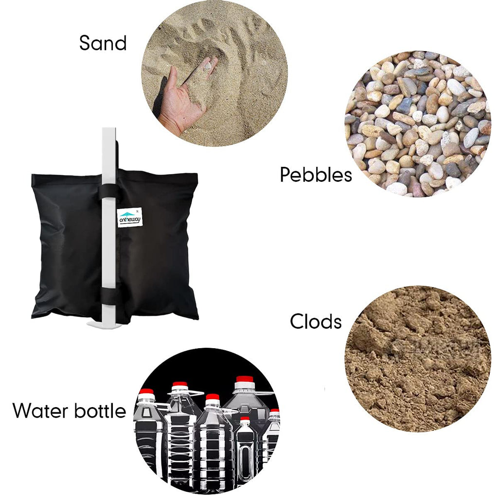 Sand Bags for Canopy Tent, Heavy Duty Weights Sandbags, 4pcs-Pack (Black)