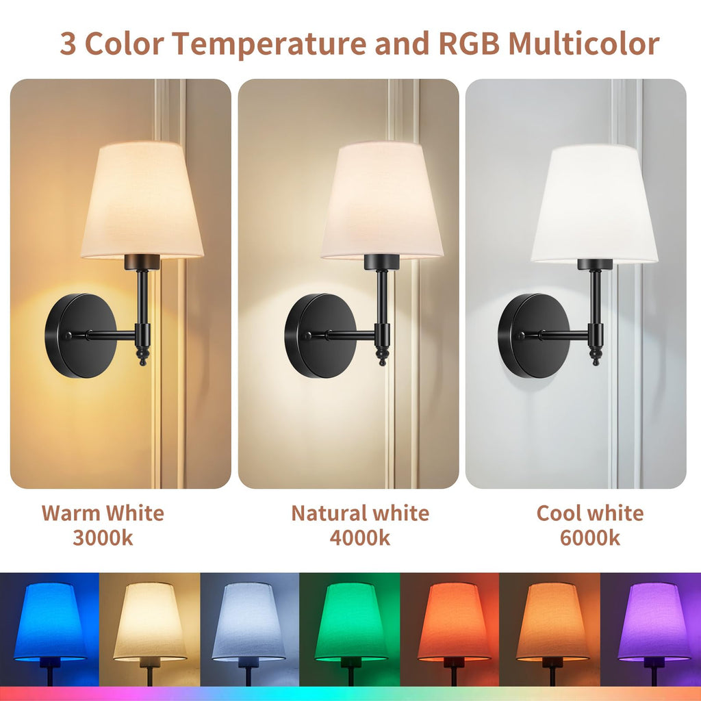 Battery Operated Wall Sconce Set of 2, Rechargeable Wireless Wall Lights
