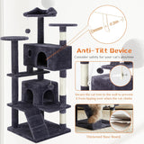 54 Inch Cat Tree Tower, Multi-Level Tower with Cat Scratching Post, Indoor Cat Condo with Climbing Ladder, Plush Toy