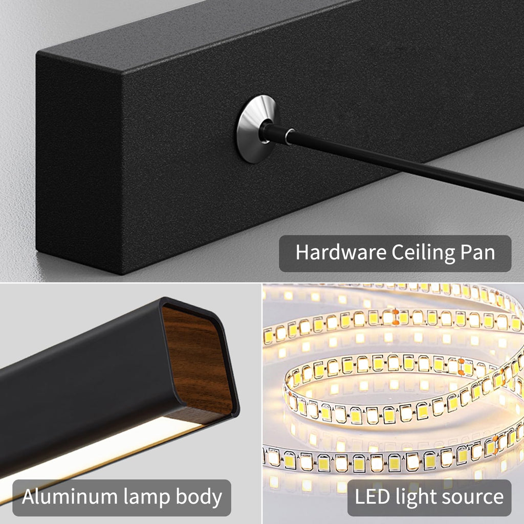 70" LED Linear Pendant Light Fixtures, 25W Dimmable Pool Table Light with Remote, Modern Island Lights Dining Room