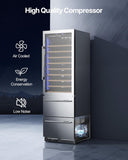 Wine and Beverage Refrigerator, 24 Inch 2 IN 1 Dual Zone Wine Cooler, Built