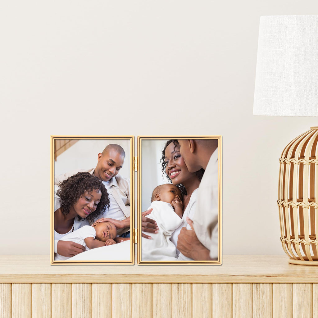 Metal Frame, Simply, Gold, 4x6 Double