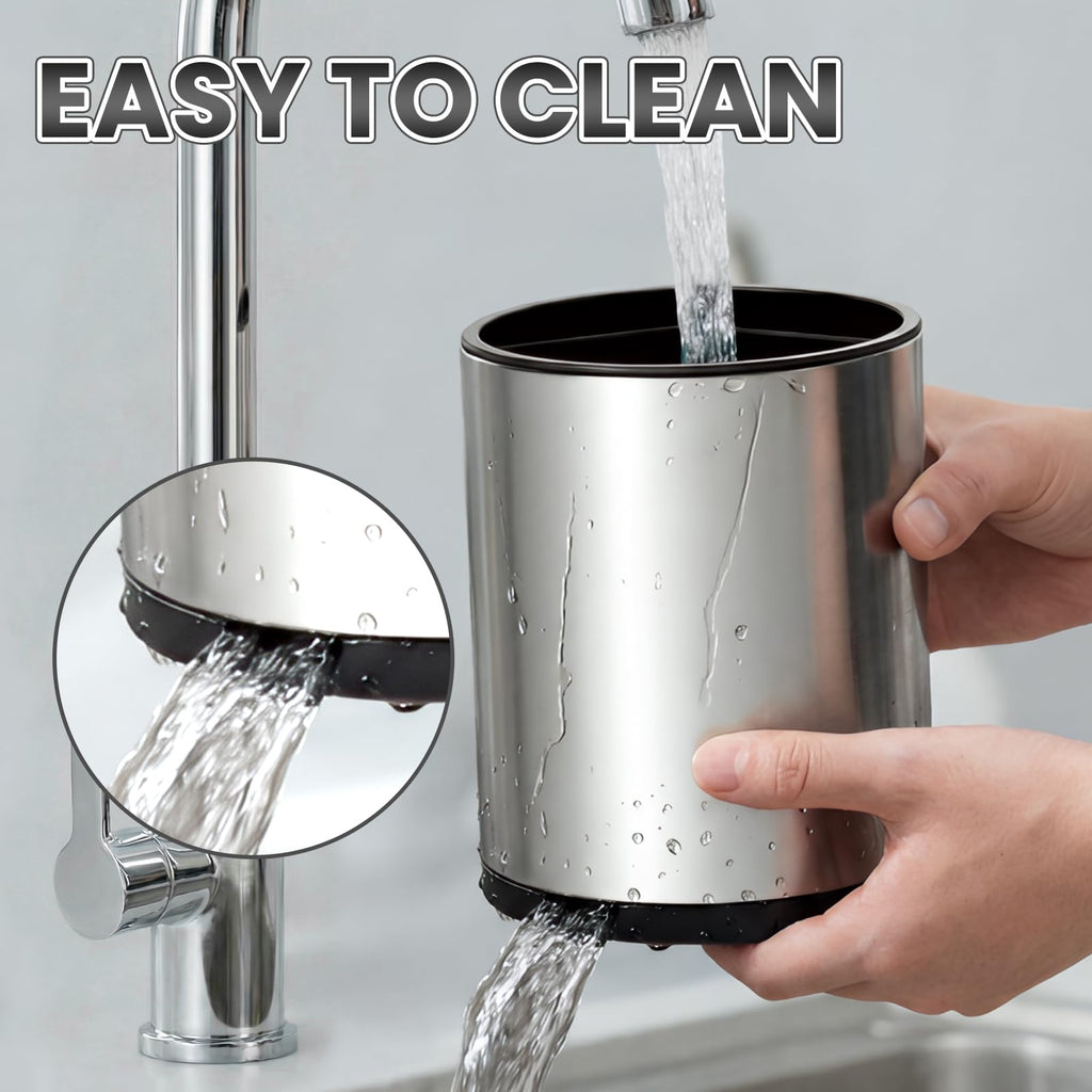 Kitchen Utensil Holder Stainless Steel Rotating Utensil Crock