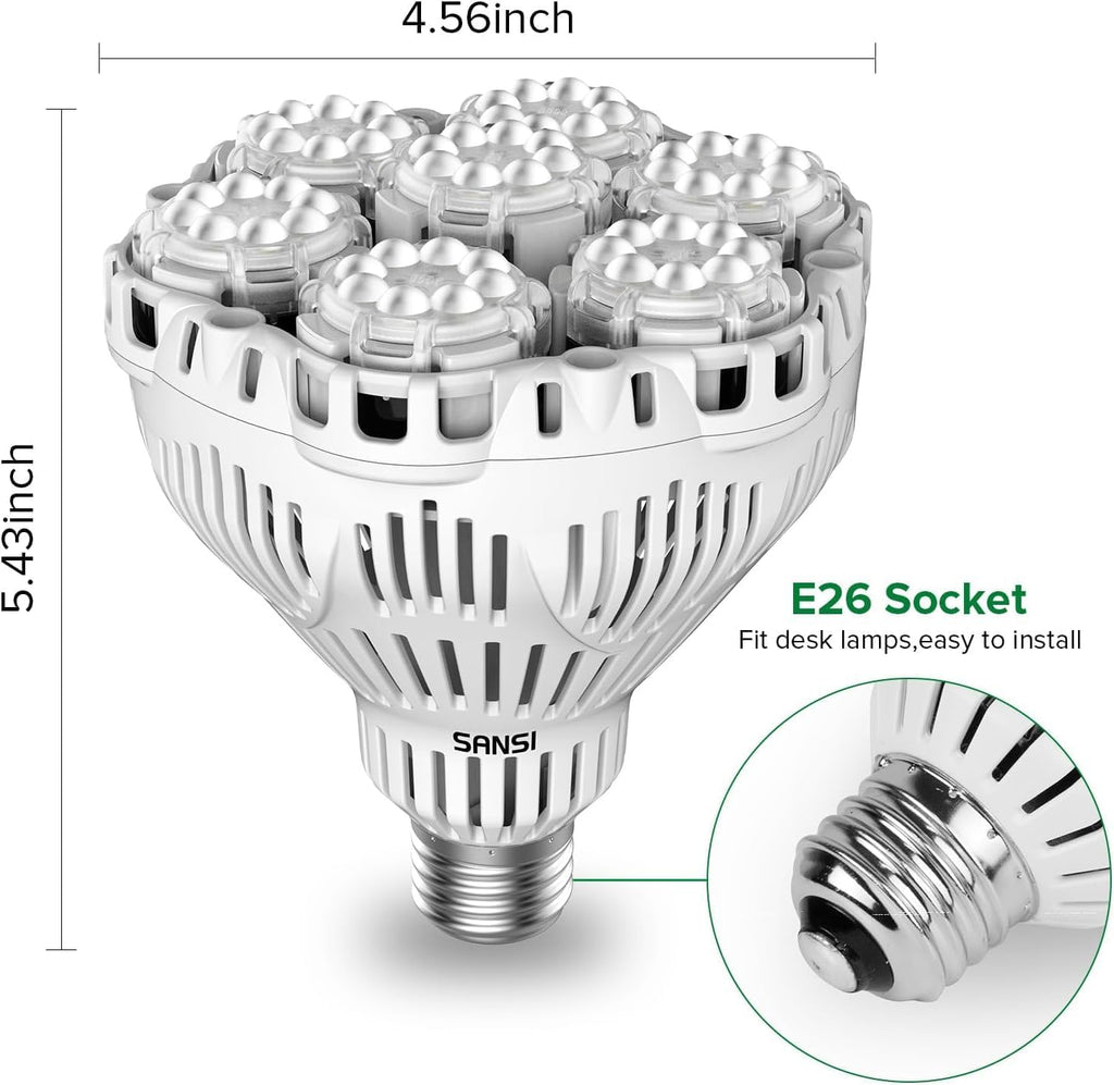 Dimmable Grow Light Bulb Full Spectrum, 40W Grow Bulb with Remote