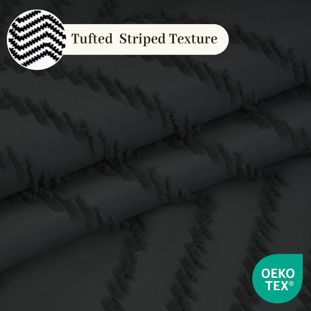 Ringless Tassel Black Chevron with Liner, 71x74