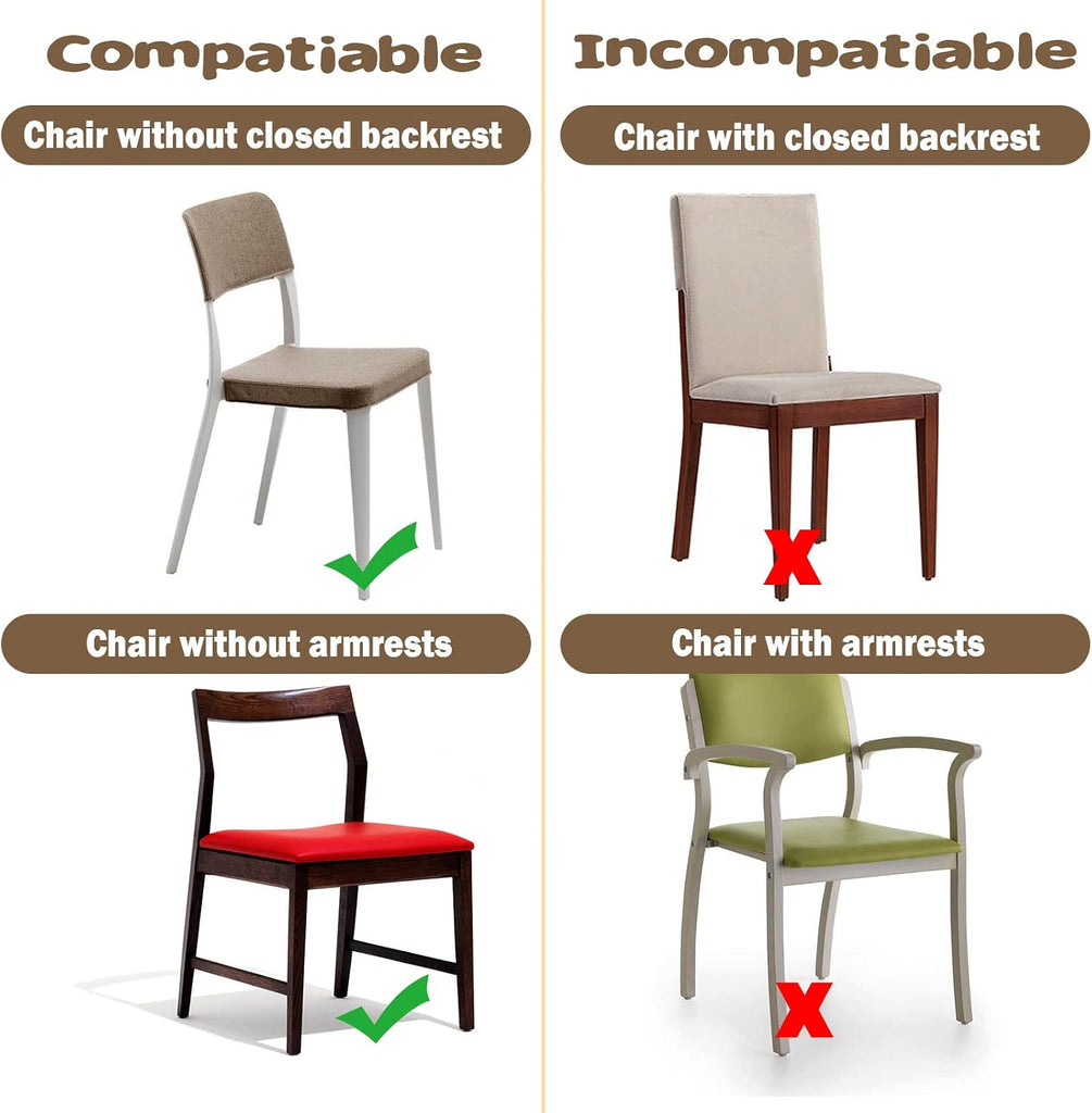 4 Pack Plastic Seat Covers, Plastic Chair Covers Chairs, Stain, Water and Kitty Scratch Resistant Clear Pvc Chair