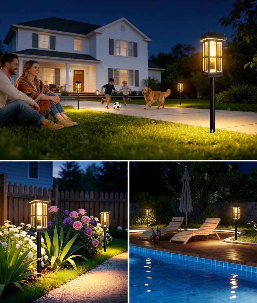8 Pack Solar Pathway Lights Outdoor, 2 Lighting Modes Waterproof Solar Lights Outdoor, Brighter Up to 15Hrs Outdoor