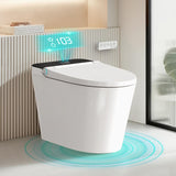 Smart One-Piece Toilet with Built-In Tank and Bidet, Auto Open and Close Lid, Heated Seat, Foot Sensor, Rear and Feminine Warm Water Wash, Air Dryer, Self-Cleaning Nozzle