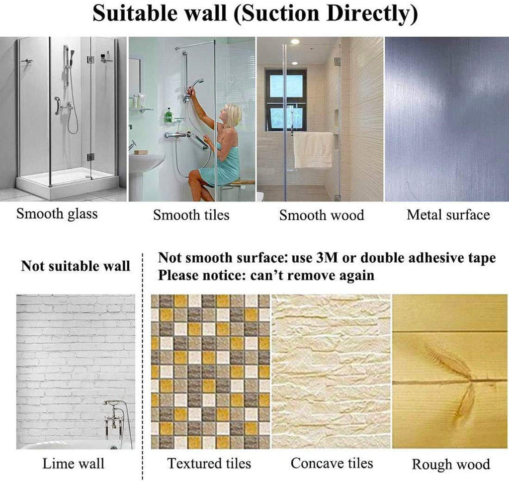 24 inch Suction Cup Towel Bar, Shower Towel Racks, Chrome
