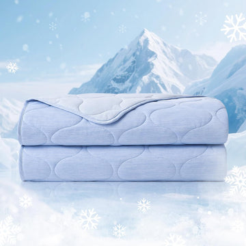 Cooling Dual-Sided Blanket for Hot Sleepers, Q-Max>0.46 Lightweight Soft Breathable Bed Blanket, Double Side Cooling
