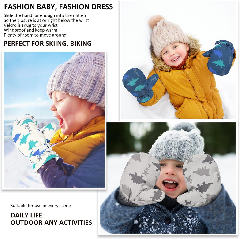 Fleece Lined Mittens for Baby Boys Girls,Baby Toddler Little Kids Winter Warm Gloves Mittens