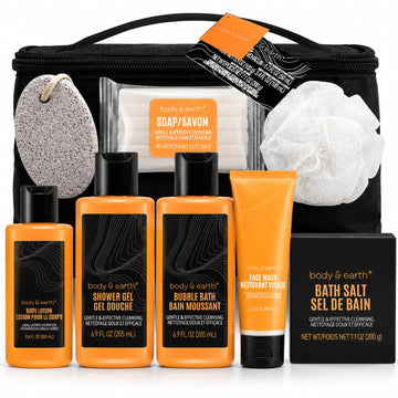8pc Citrus Gifts for Men Spa Gifts Bath Set for Man
