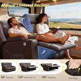 RV Loveseat Recliner Sofa, Reclining Loveseat Home Theater Seating with USB Ports, Cup Holders, Insert Pockets