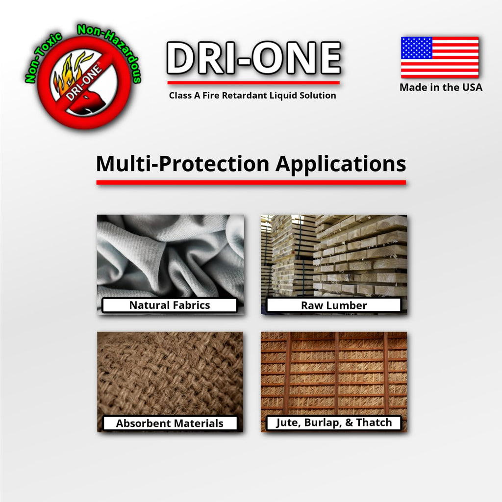 Fire Retardant Spray Liquid Solution (Class A for Fabric, Wood, Absorbent Materials & More) Eco-Safe, Non Toxic