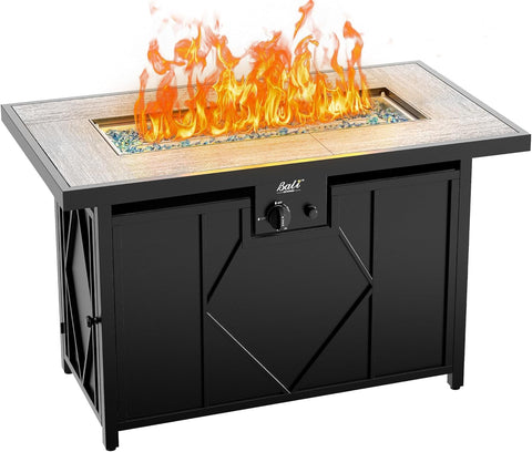 42 Inch Propane Fire Pit Table - Outdoor Patio with Lava Rocks