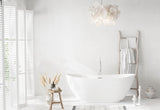 Elodie 67 Inch Soaking Bathtub, Modern Style, Glossy White