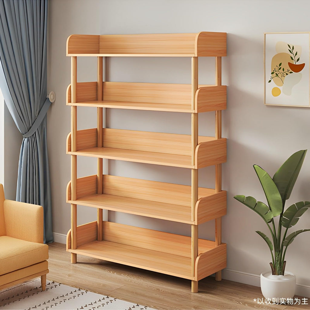 5-Tier Wooden Open Bookcase, Oak