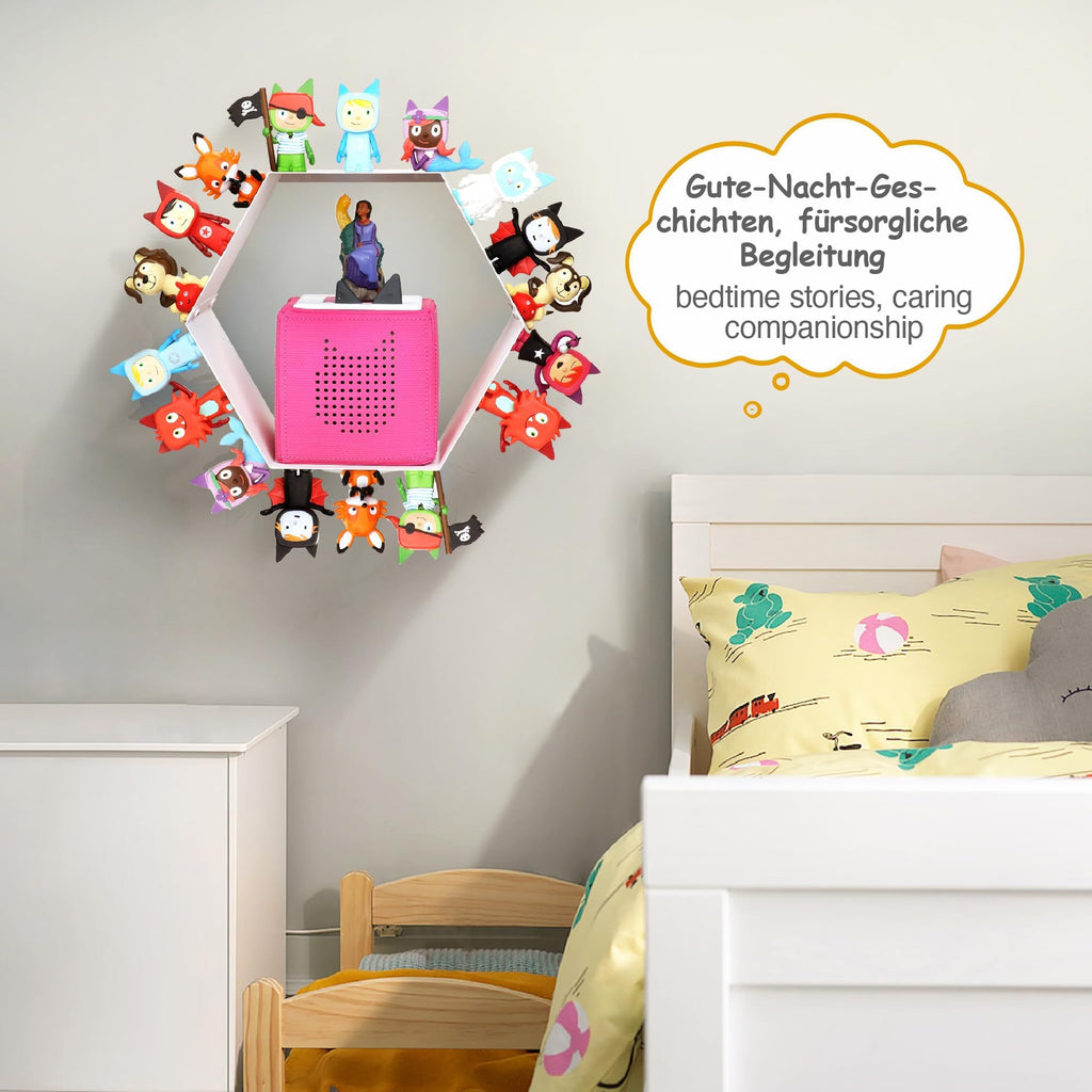 Hexagon Shape for TonieBox Storage Organizer Shelf, Magnetic TonieHolder & Tonie Display Stand for TonieBox 1/2, for