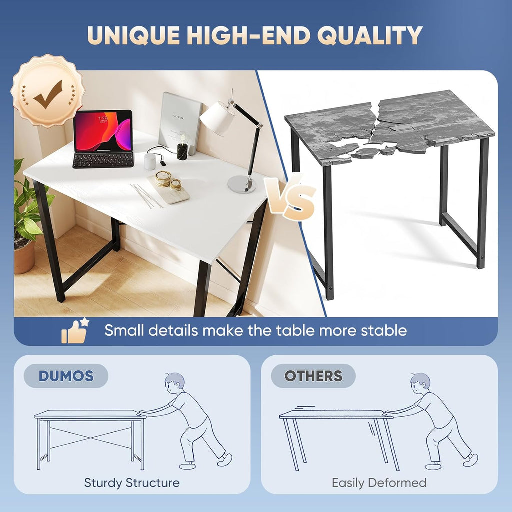 32 Inch Small Computer Desk, Modern Study Work Table Simple Style, WritInchg Desks with X-Shaped ReInchforcement, Black