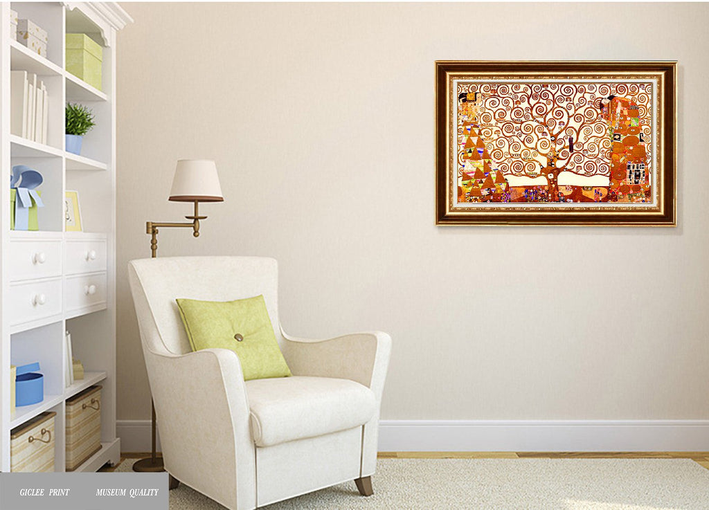 The Tree of Life By Gustav Klimt Giclee Gallery Art Canvas Prints Home Decoration Framed Size:36" x25 1/2"