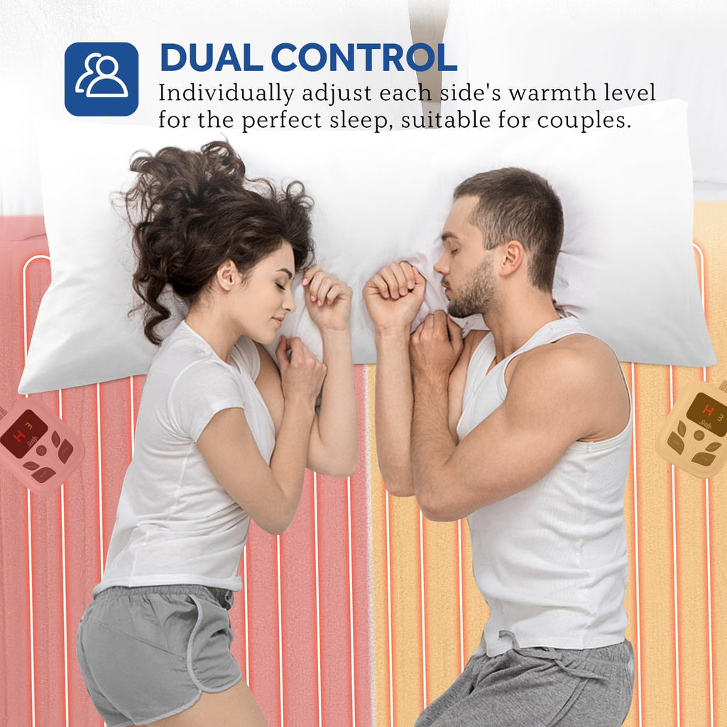 Heated Mattress Pad Cal King Size with Dual Control 10 Heat Settings