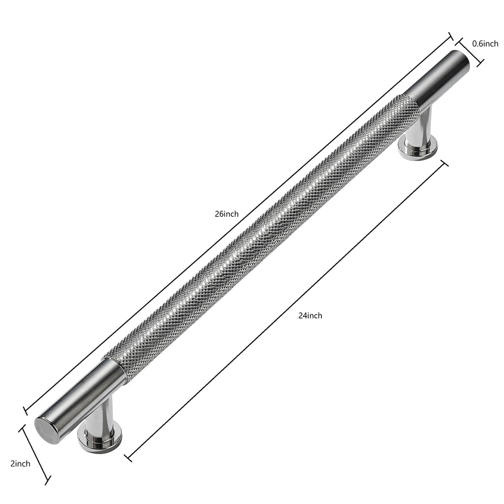 24 Inch(610mm) Soild Knurled Appliance Pulls Brushed Satin Nickel Cabinet Pulls Drawer Pulls Kitchen Hardware