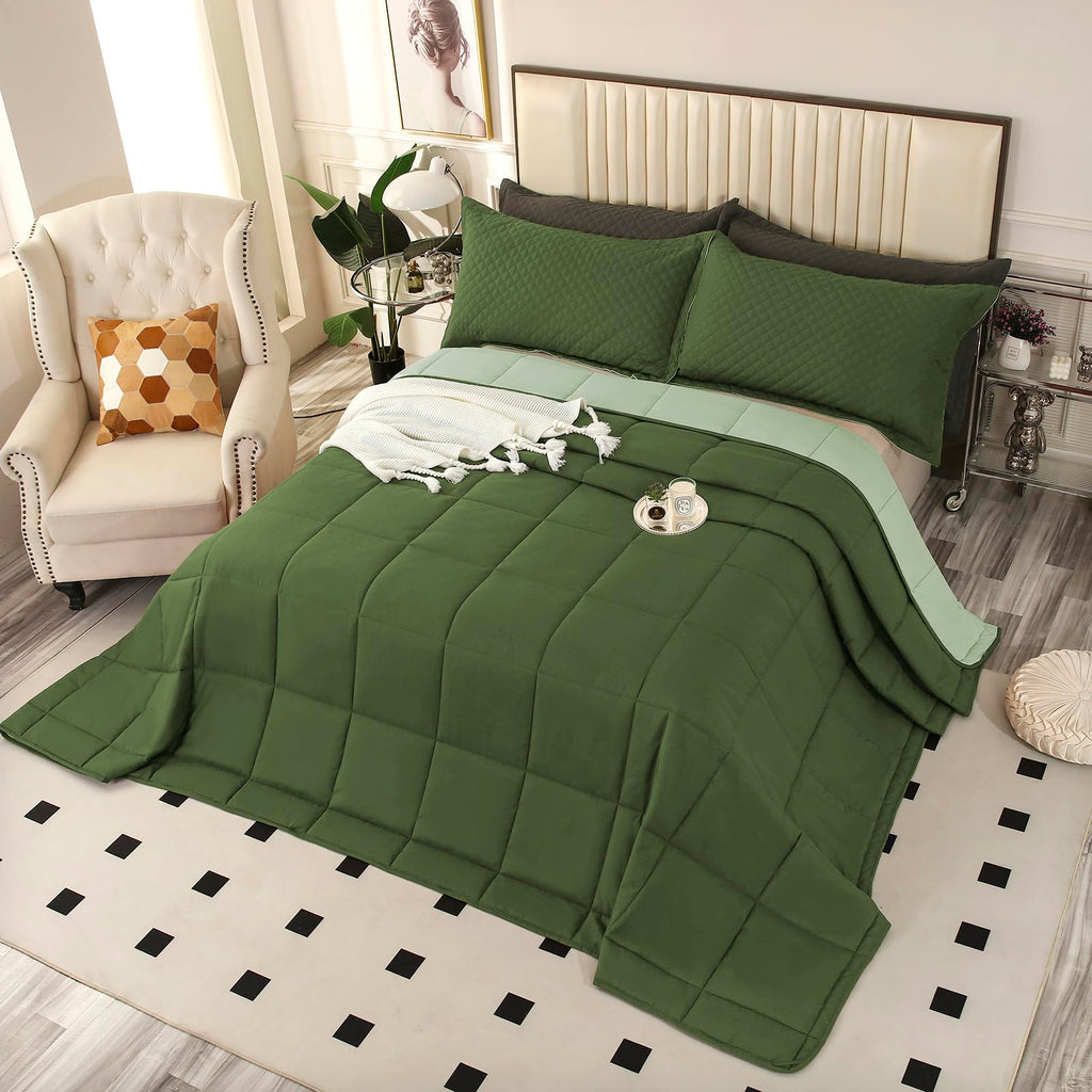 Oversized King Plus Comforter, 128x120 Extra Large King Size Quilts 3 Pieces, Lightweight Reversible All Season Down