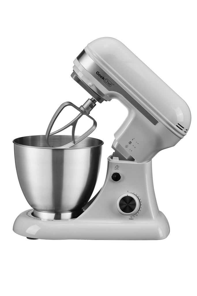 Electric Stand Mixer, 4.8QT 12 Speeds Tilt-head Food Mixer with Dough Hook, Whisk, Beater, Bowl, Rotary Knob Kitchen