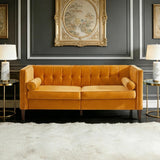 Dreamsir 78'' W Velvet Sofa, Mid-Century Love Seats Sofa Furniture with Bolster Pillows