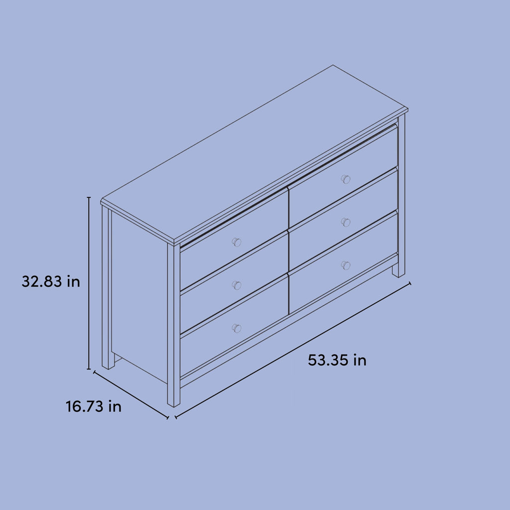Alpine 6-Drawer Double Dresser, Sage